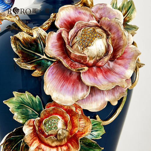 【彼达思】罗比罗丹富贵平安 大号 珐琅彩工艺花瓶 商品图2