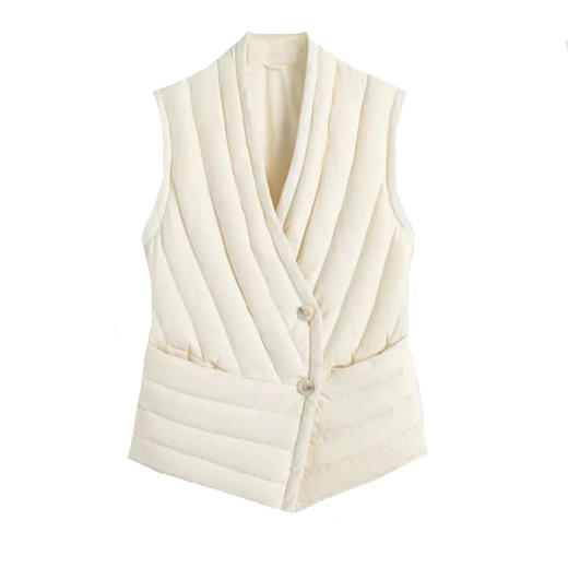 丁摩 气质轻薄V领羽绒马甲女秋冬内搭外穿时尚显瘦90白鸭绒上衣5ZF-146801 商品图4