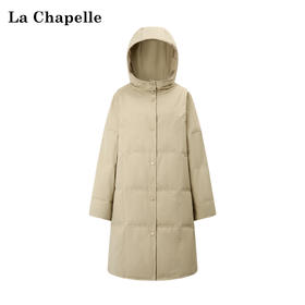 天猫同步【重磅！官网2k+】拉夏贝尔/La Chapelle新国标90%白鸭绒~轻盈保暖连帽长款羽绒服外套