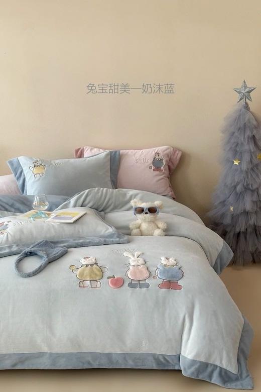 儿童可爱卡通牛奶绒四件套 商品图4