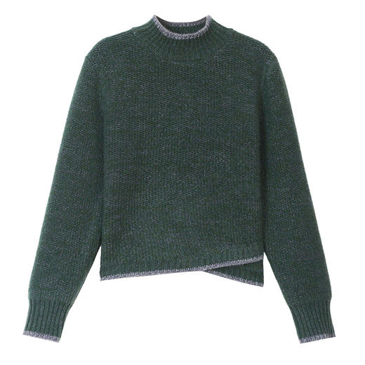 CC高腰好看短款毛衣小个子冬装漂亮减龄上衣轻奢高级感中领打底衫厚 商品图4