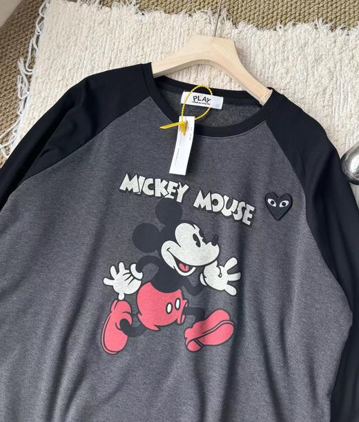 D123024休闲百搭黑色拼接撞色卡通印花长袖T恤上衣 商品图9