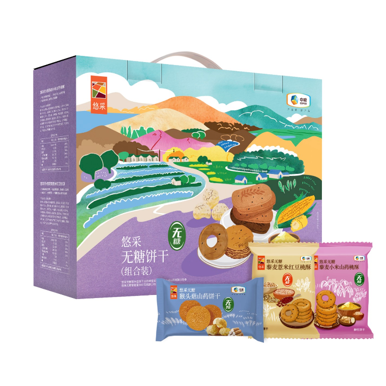 中粮悠采无糖饼干组合装礼盒900g