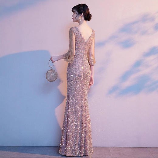 晚礼服高端新款亮片气质轻奢小众高端鱼尾敬酒服 商品图4