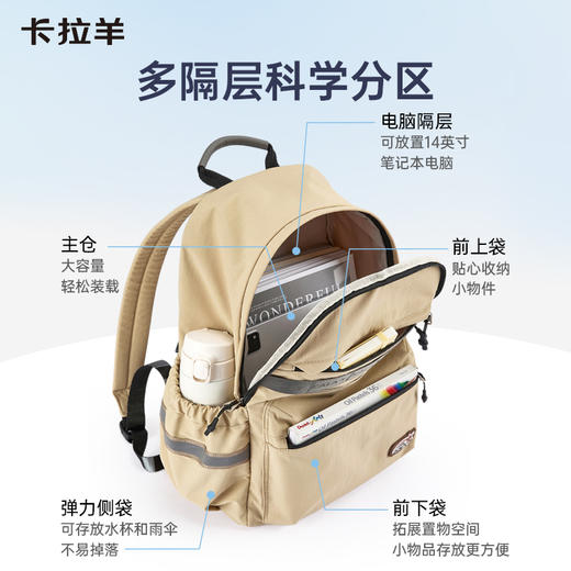 【组合2件套】卡拉羊休闲大容量学生书包简约双肩包轻便单肩包CX5562+CX4055 商品图2