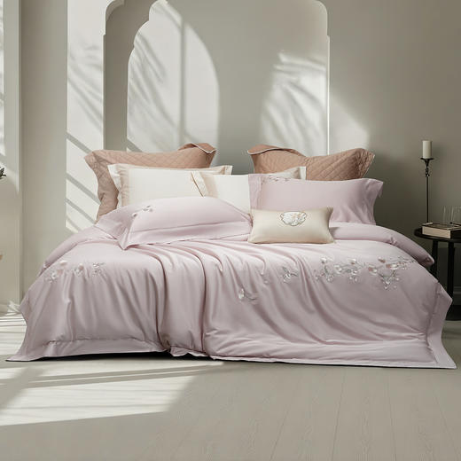 鎏金澳棉四件套 合欢（芭蕾粉） 商品图0