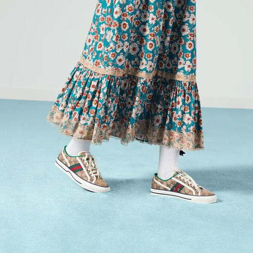 【一】GUCCI 古驰 女士 Tennis 1977系列 系带休闲运动鞋 混色 606110 HVK20 9766 商品图6