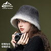 雀说冬季保暖渔夫帽女加厚防寒大头围显脸小盆帽毛绒帽兔毛帽子ALW101 商品缩略图0