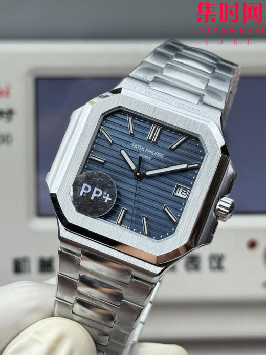 PP+百达翡丽 方形鹦鹉螺 新系列CUBITUS 5821 7128男士腕表 牛仔蓝 商品图4