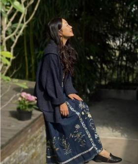 【林栖设计小店】（现货8件）林栖 · 私服独享藏蓝羊毛外套M1954303