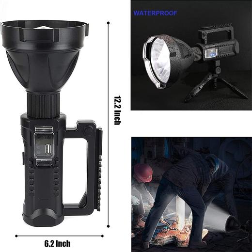 亚马逊W590 可充电聚光灯超亮手电筒 USB应急充电 四种模式 户外防水露营探照灯（带三脚架） 商品图1