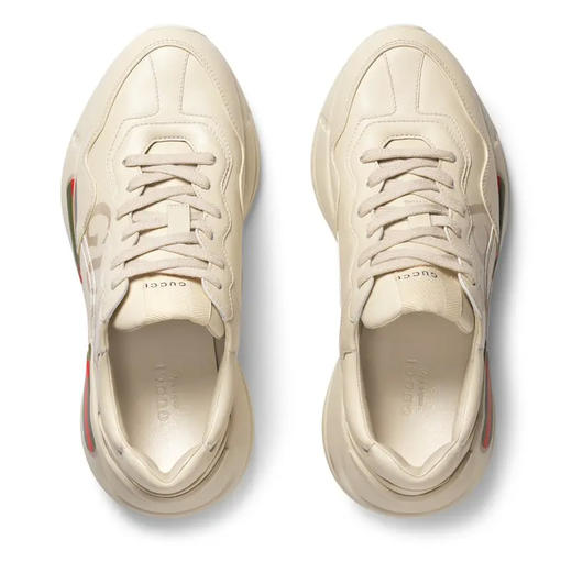 【三】GUCCI 古驰 女士 Rhyton系列 Gucci标识皮革休闲运动鞋 白色 528892 DRW00 9522 商品图2