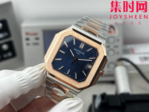 PP+百达翡丽 方形鹦鹉螺 新系列CUBITUS 5821男士腕表 间玫金蓝 商品图2