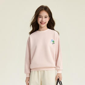 笛莎Deesha 童装女童卫衣2026春新款精致小图案圆领卫衣