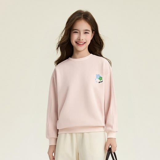 笛莎Deesha 童装女童卫衣2026春新款精致小图案圆领卫衣 商品图0