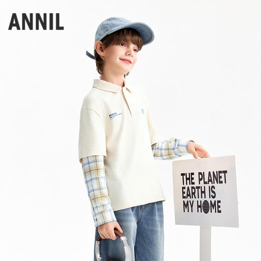 【实体店同款】男童翻领长袖针织衫春季新款安奈儿童装AB611019 商品图2