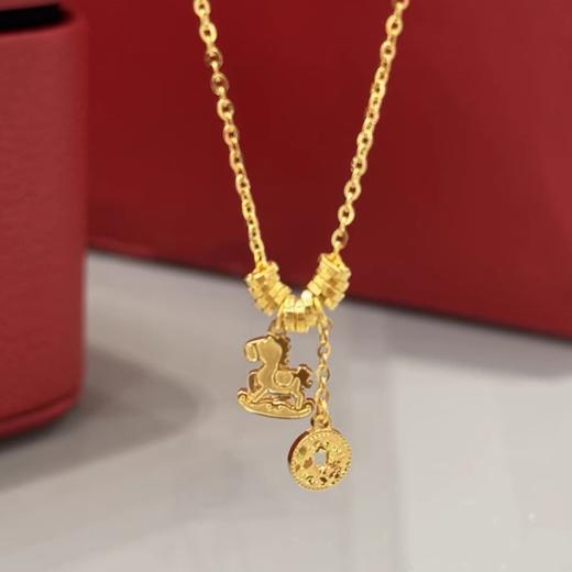 2楼周大福荟馆周大福碎金子生肖小马黄金足金项链 商品图1