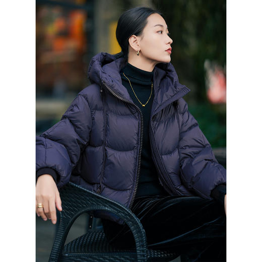 「高货kbnq」全新升级【铂金会员781/天猫1059/差价278】(15625)洛诗琳短款连帽羽绒服2025冬季宽松加厚小个子保暖外套 商品图3