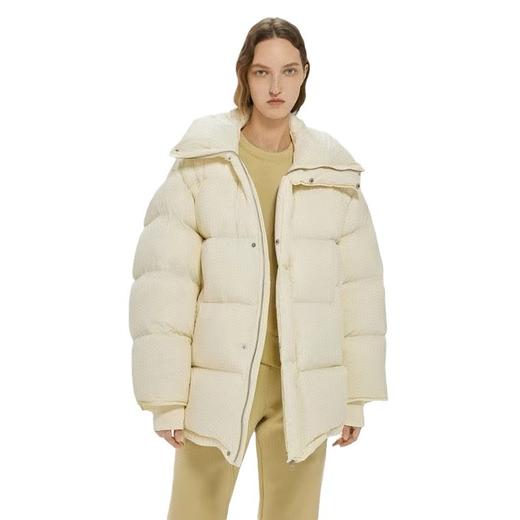 丁摩 90白鸭绒冬装新品大翻领泡芙羽绒服大牌宽松拉链立领外套5ZF-03 商品图4