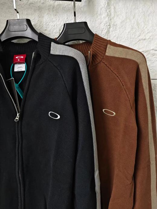 D123026刺绣标识古着色织拼接拉链针织毛衣外套男女同款 商品图5