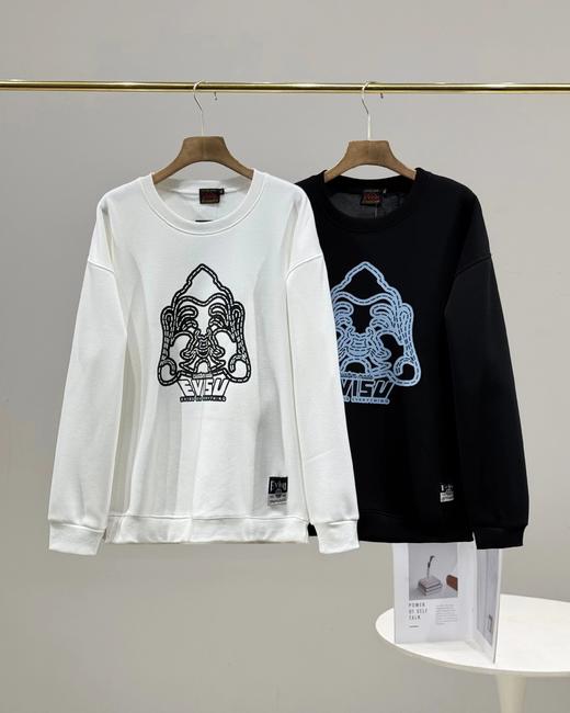 D123004新款佛头印花银狐绒落肩袖圆领卫衣男女同款 商品图0