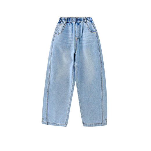 笛莎Deesha 童装女童裤子2026春新款韩版洋气宽松牛仔裤 商品图4