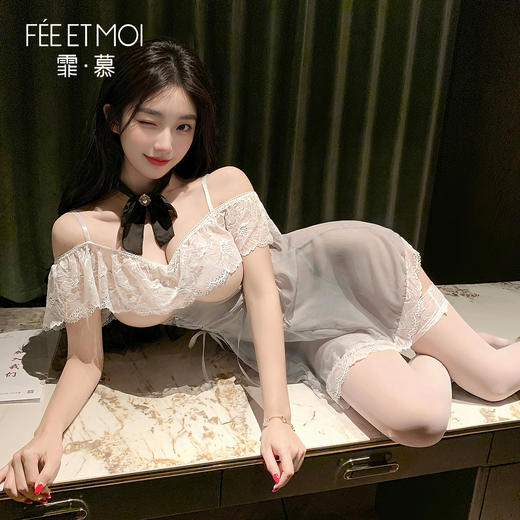 【情趣内衣】霏慕 法式优雅可收腰奶盖睡裙ZY157 商品图6