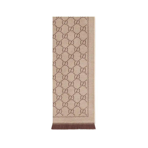 【四】GUCCI 古驰 女士GG提花图案羊毛针织围巾 混色 133483 3G200 2764 商品图0