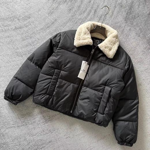 D123011新品女士羊羔毛领短款羽绒服外套保暖通勤 商品图7