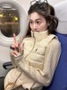 D123003女款轻便又保暖小马刺绣排骨羽绒马甲米白色马甲 商品缩略图5