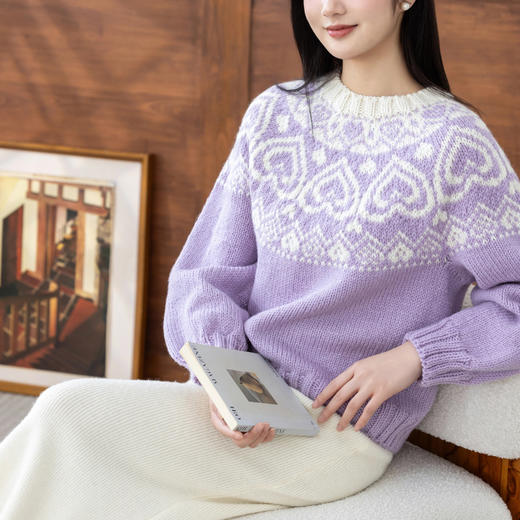 苏苏姐家心水提花育克毛衣手工DIY棒针羊毛衣服毛线团自制材料包 商品图1