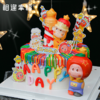【星星人蛋糕】这个蛋糕简直是 “快乐具象化” 本糕！奶 fufu 的动物奶油基底上，彩虹色淋面像把春天的调色盘打翻在蛋糕上，晃眼的甜直接戳中童心～（可选1/2/3磅） 商品缩略图1