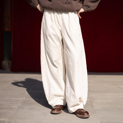 特绽放012朵/月光小灯笼裤·纯棉提花全腰松紧小灯笼长裤女休闲裤 商品图1