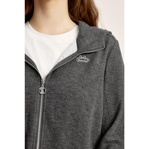 【商场同款】诗凡黎miu系连帽卫衣2024冬新款开衫卫衣3FA601181R 商品图3