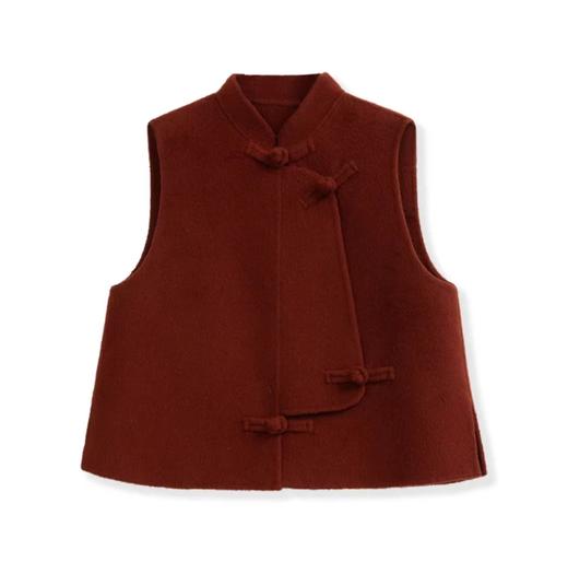 D123022新年战袍搞起来。纯手工国风盘扣羊绒马甲 商品图0