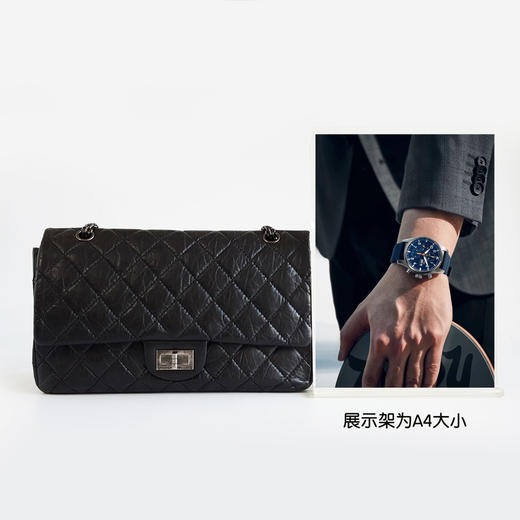 【95新】CHANEL香奈儿2.55A37590Y04150C3906大号31CM黑银牛皮2.55链条包单肩包女士 281225AK43 商品图7