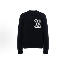 L-S Logo嵌花黑色毛衣