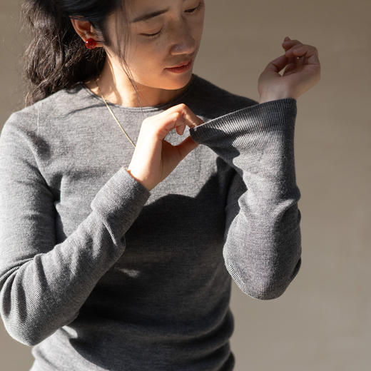 特绽放074朵/恰恰好打底衫·扬子纱圆领套头毛针织衫可机洗毛衫女 商品图1