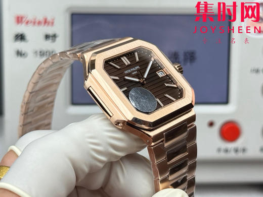 PP+百达翡丽 方形鹦鹉螺 新系列CUBITUS 5821 7128男士腕表 咖啡面 商品图5