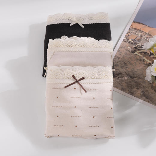 美奈川三条盒装女内裤(深灰+奶肤+牛奶)DK07356 商品图2