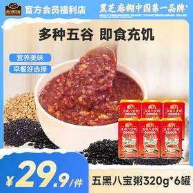 【品牌直营】南方黑芝麻八宝粥绿豆马蹄五黑八宝粥320g*6罐办公室宿舍营养充饥代餐