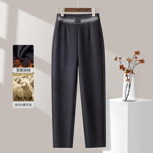 「自」全新升级【铂金会员146/天猫199/差价53】(05435)洛诗琳加绒羊毛呢九分裤2025冬季新款高腰显瘦小个子烟管裤 商品图1