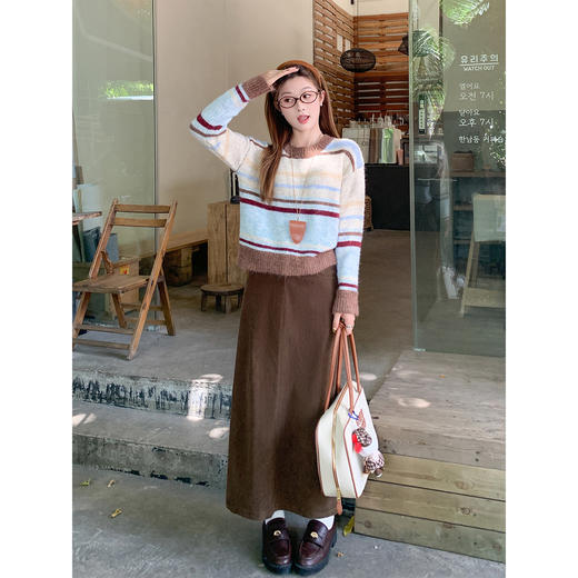 <曾小咸推荐>现货秒杀 ！微信超特价！韩系撞色条纹毛衣 日常159.99 立减70 秒杀89.99！！ 商品图2