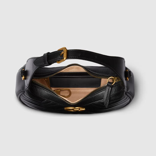 【一】GUCCI 古驰 女士 GG Marmont系列 半月造型迷你手提包 黑色 699514 DTDHT 1000 商品图5