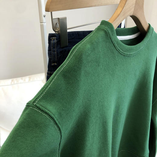 丁摩 短版圆领明线卫衣女宽松套头小个子显高显瘦学生休闲长袖外套上衣 商品图3