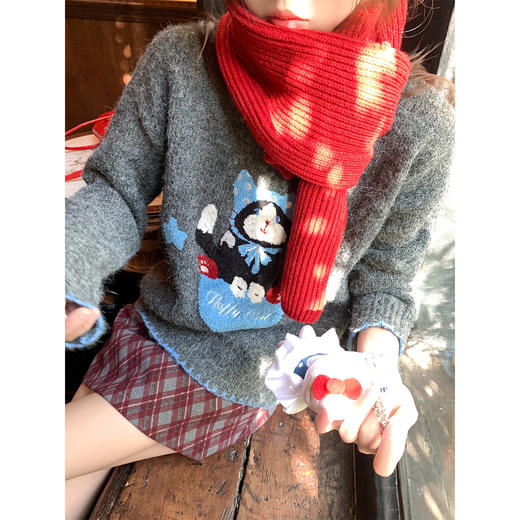 <曾小咸推荐>现货秒杀 ！微信超特价！韩系植绒小猫毛衣 日常199.99 立减110 秒杀89.99！！ 商品图4