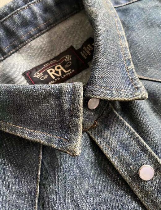 D123008传统美式工装风男士商务休闲牛仔衬衫 商品图12