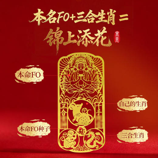 【祈愿吉品】马年三合生肖本命佛手机贴 商品图1