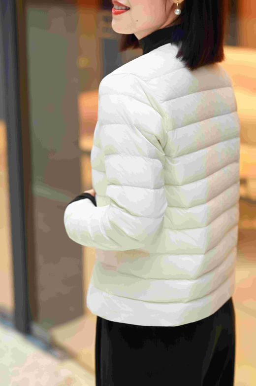 「老顾客福利— 95鹅绒服」洛诗琳气质轻薄短款鹅绒服简约圆领轻盈保暖羽绒服外套【5天左右发货】YD537261 商品图1