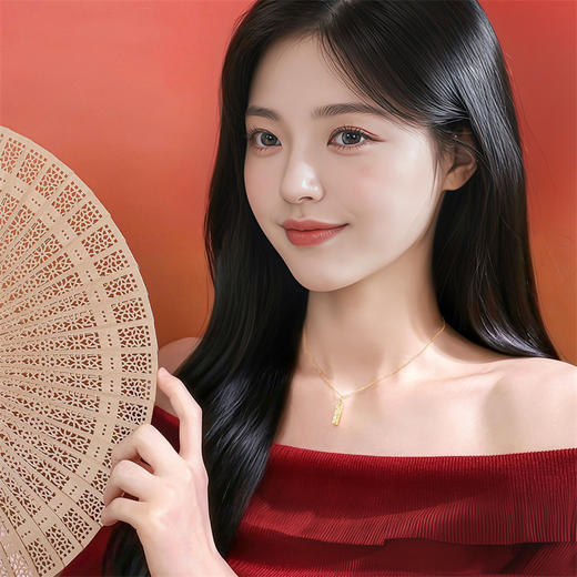 【新品首发】足金小金砖吊坠  招财暴富黄金挂坠 MEMORA诗普琳HP928901（线上专供） 商品图1